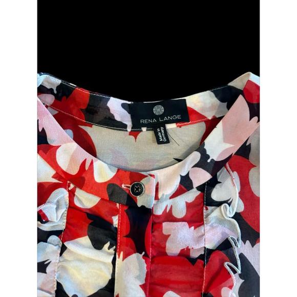 Rena Lang Butterfly Silk Short Sleeve Top (sz8) - Picture 3 of 4